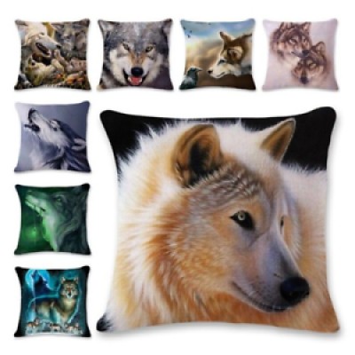 Cool Wolf Painting Square Pillow Case Sofa Throw Cushion Cover Home Decorative   283021920288